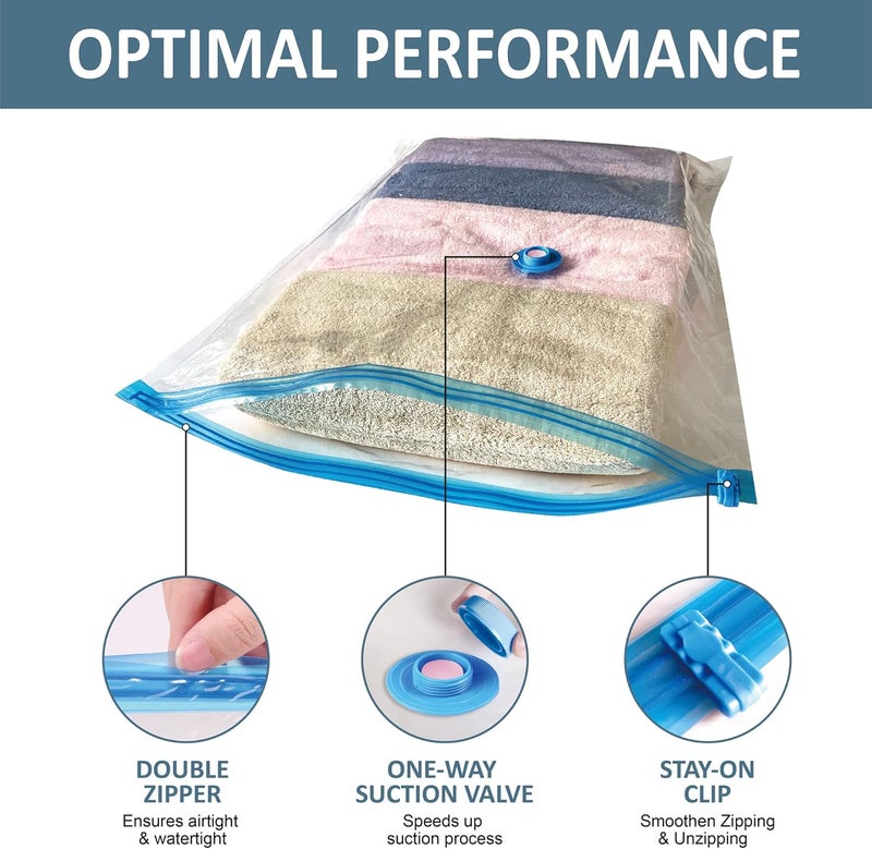 Roomimaster 10 Pack Vacuum Storage Bags with Pump, 5 Jumbo and 5 Large Space Saver Vacuum Storage Bags, Vacuum Seal Bags for Clothing, Comfoters, Pillows, Blanket, Bedding - Image 5